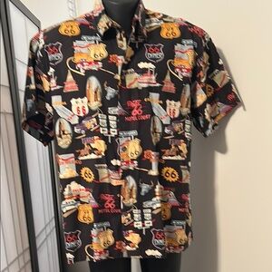 High Seas Route 66 Men's Black Graphic Print Shirt XXL